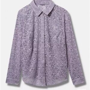 Torrid Lizzie Chenille Lace Button Up Shirt-Plus size 1
